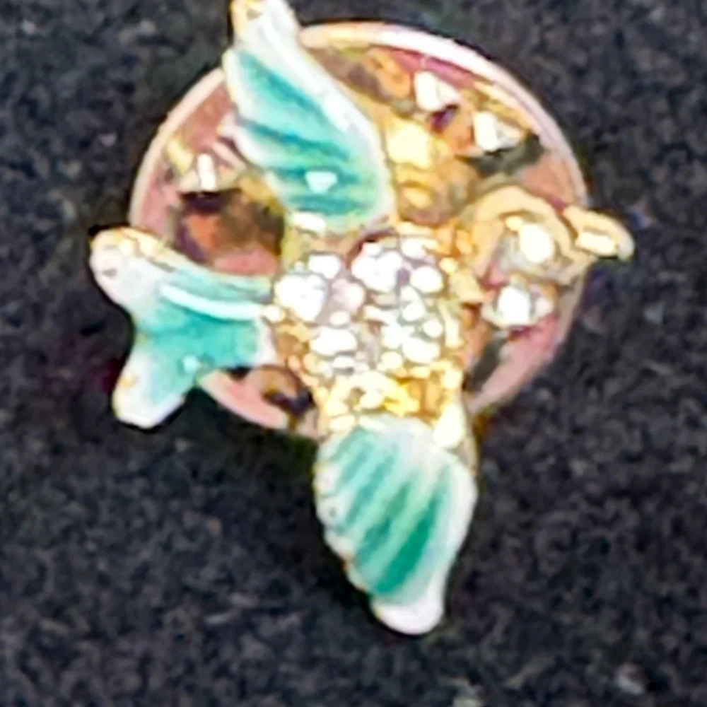 Vintage Bluebird of Happiness Tiny Tack Lapel Hat Pin